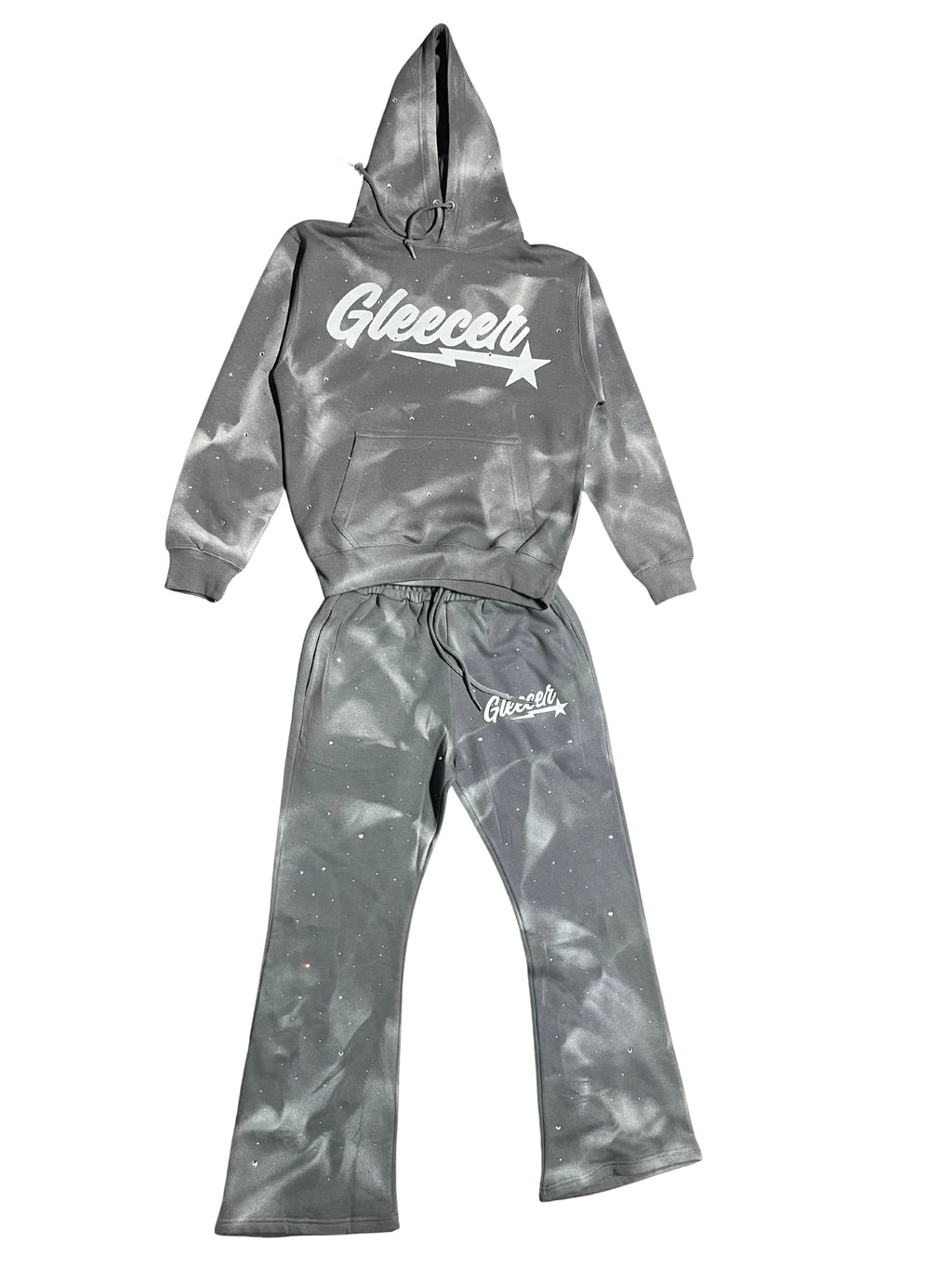 Gleecer Grey Acid Wash Rhinestone Set