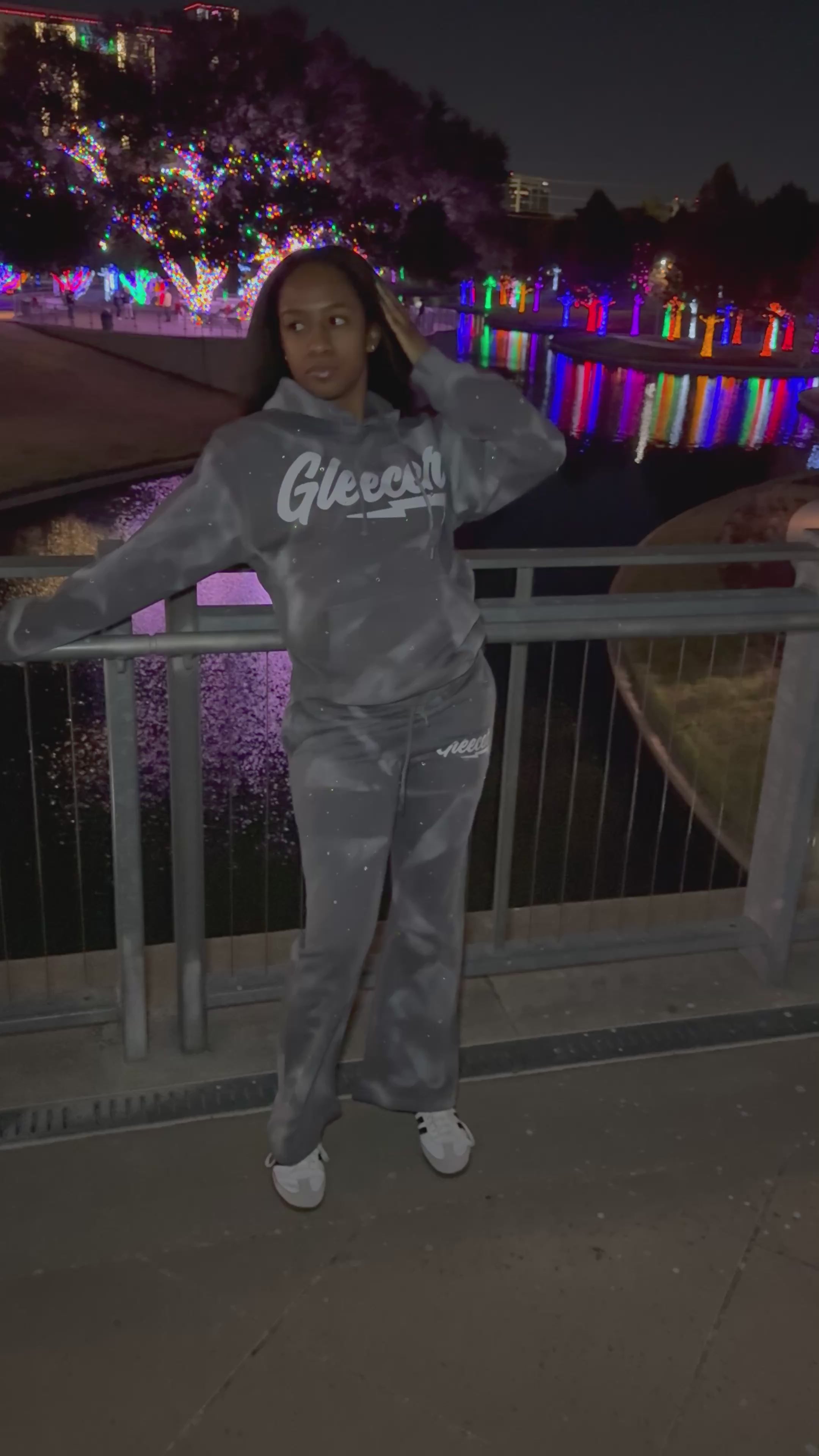 Gleecer Grey Acid Wash Rhinestone Set