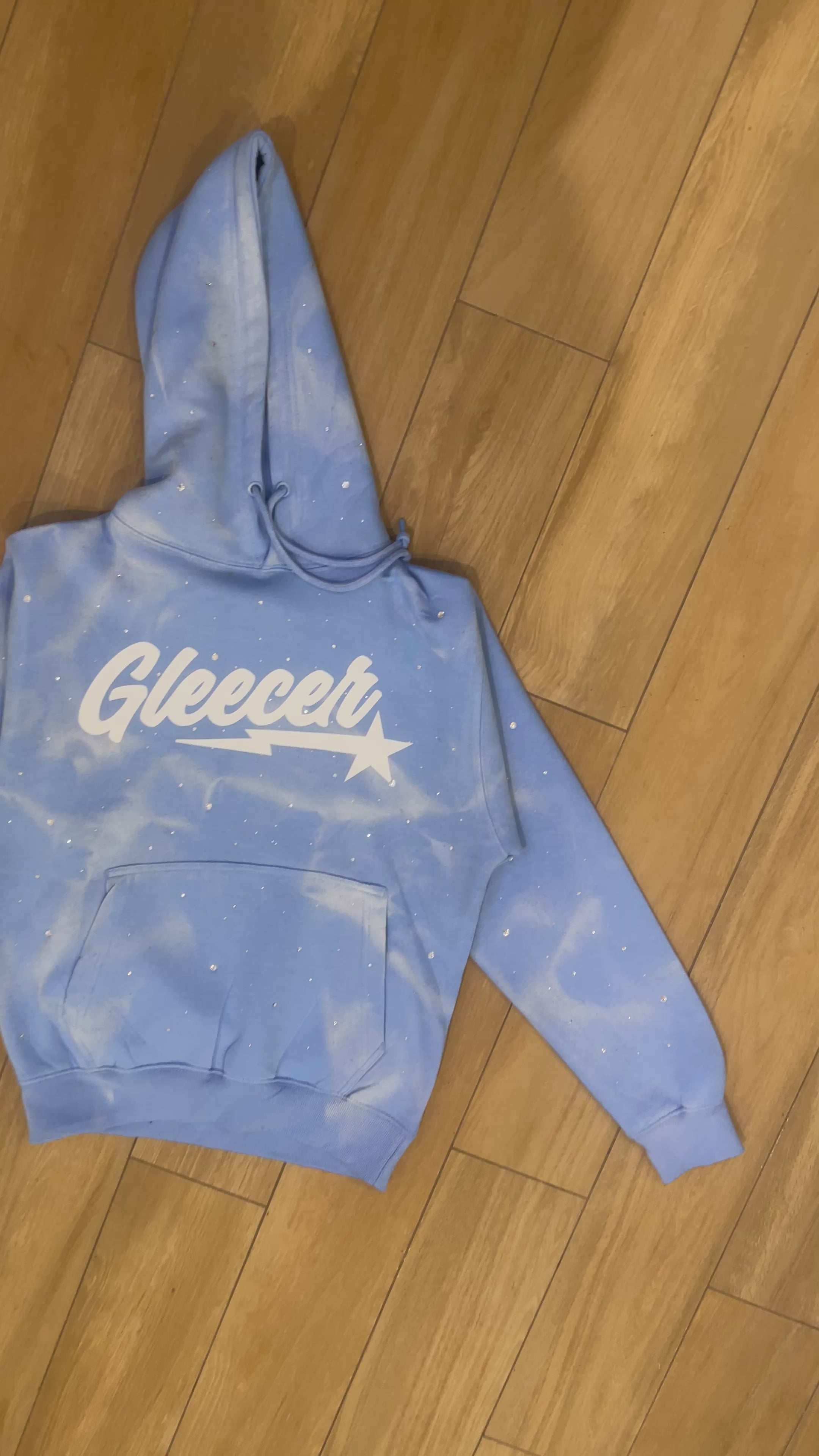 Sky Blue Gleecer Rhinestone Star Hoodie